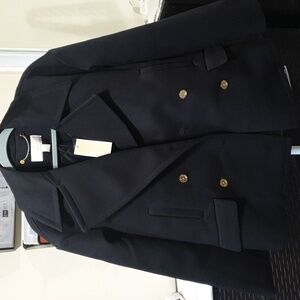 Michael Kors Black Double-Breasted Pea Coat